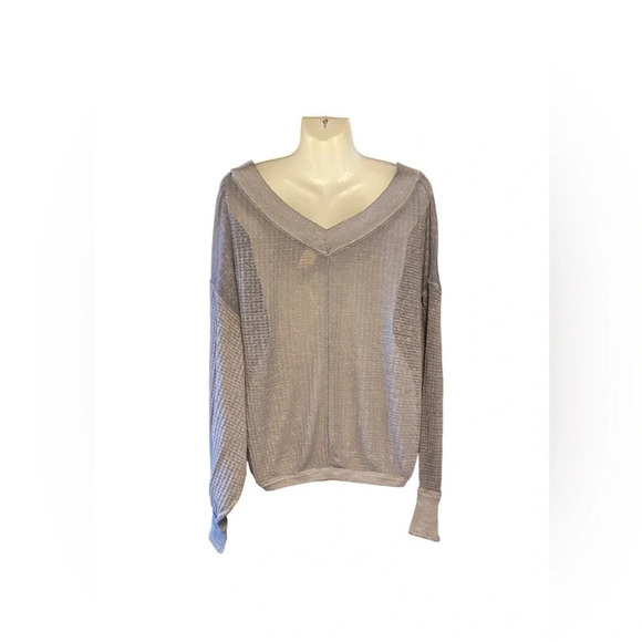 Free People We The Free Southside Oversized Thermal Knit Top - Picture 6 of 8